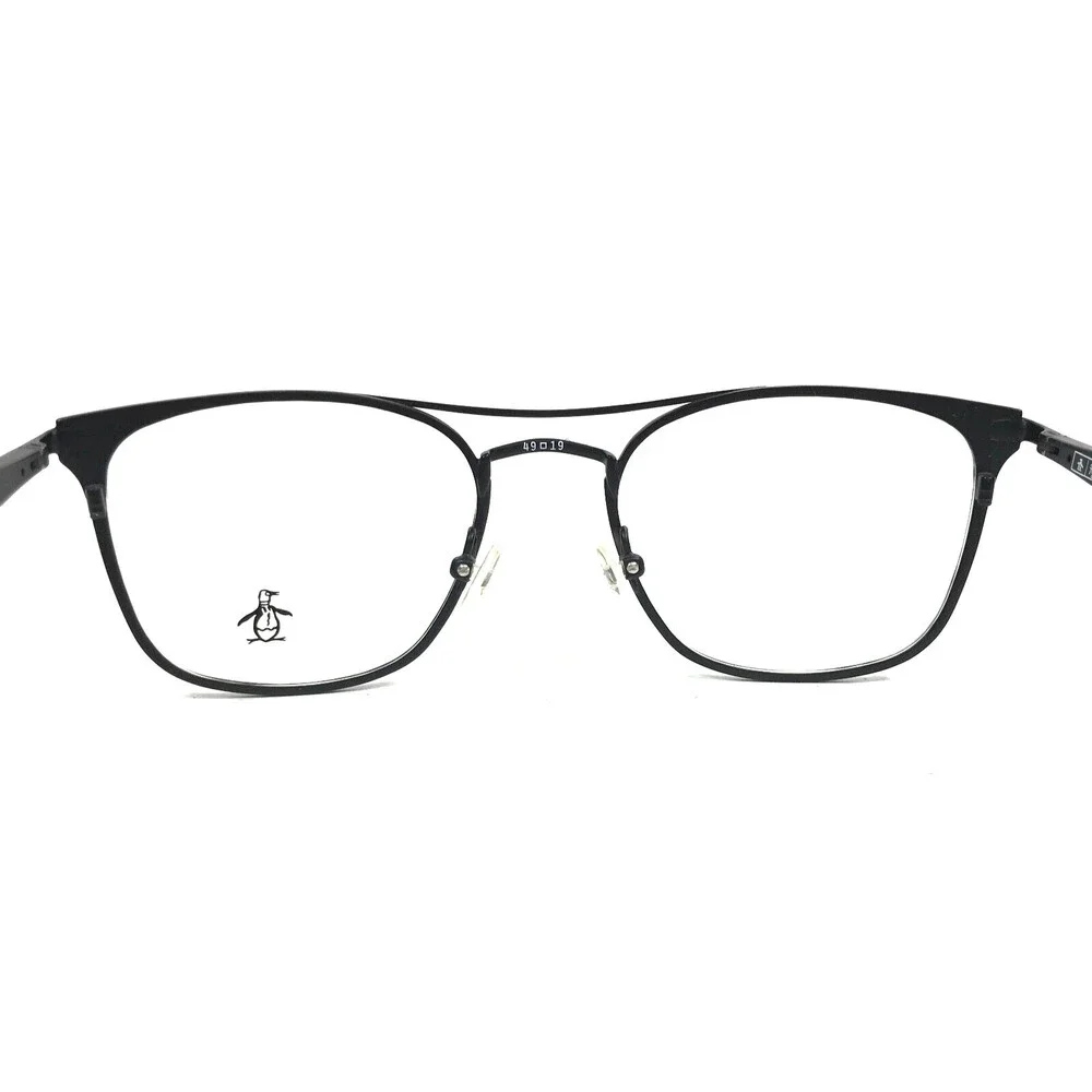 Penguin Eyeglasses Frames THE PATTON BK Black Square Full Rim 49-19-140